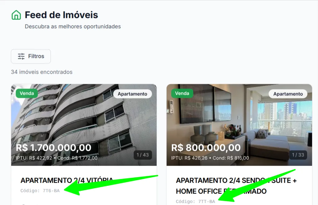 Código público do imóvel